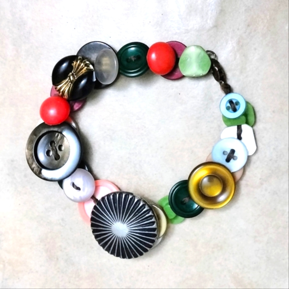 Women's Handmade Button Bracelet